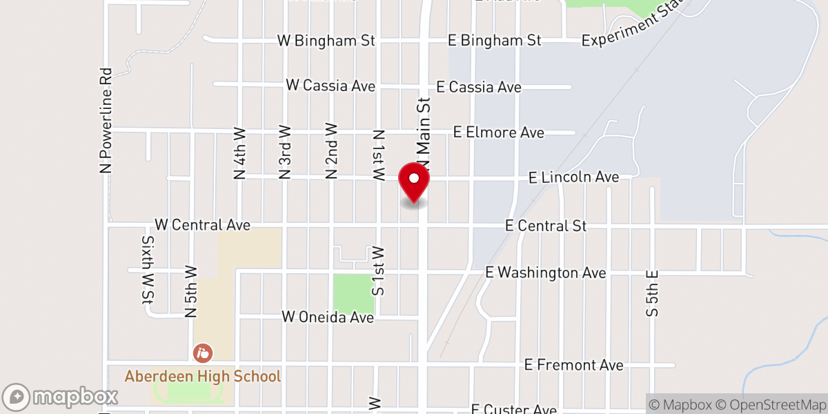 Map showing location of Aberdeen City Hall