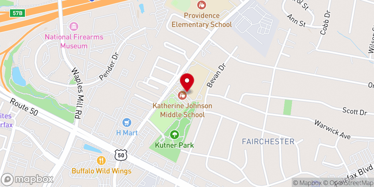 Map showing location of Fairfax Bible Church
