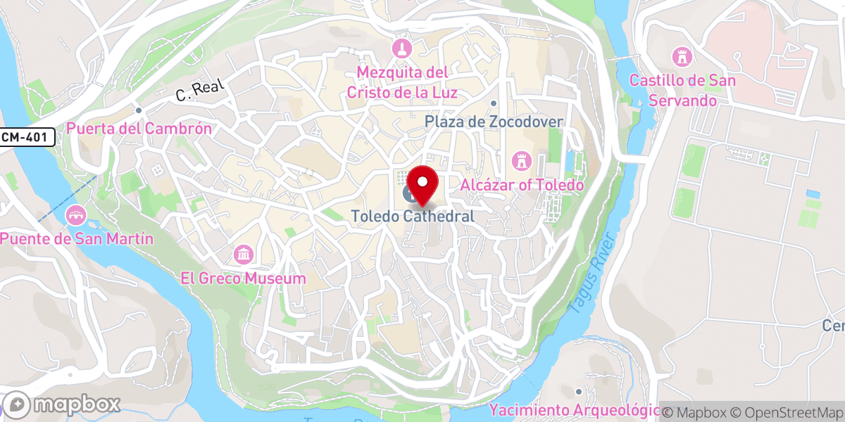 Map showing location of Puerta de los Leones
