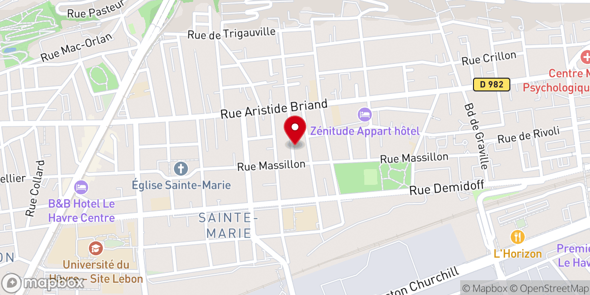 Map showing location of Eglise Evangélique du Grand Havre