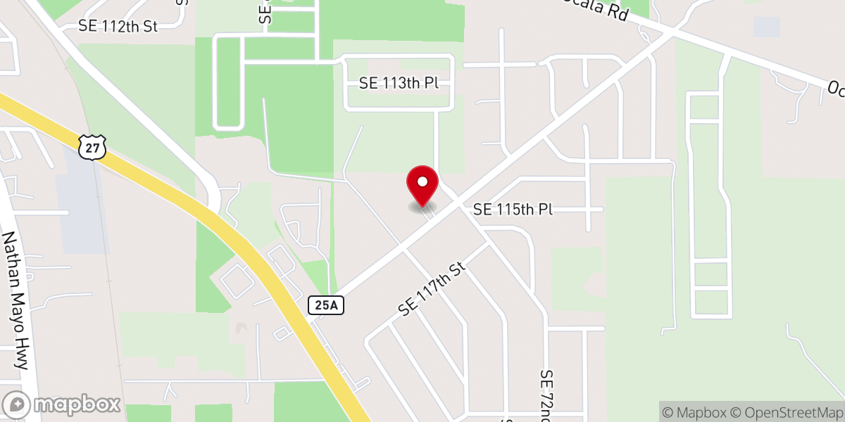Map showing location of Belleview Christian Church