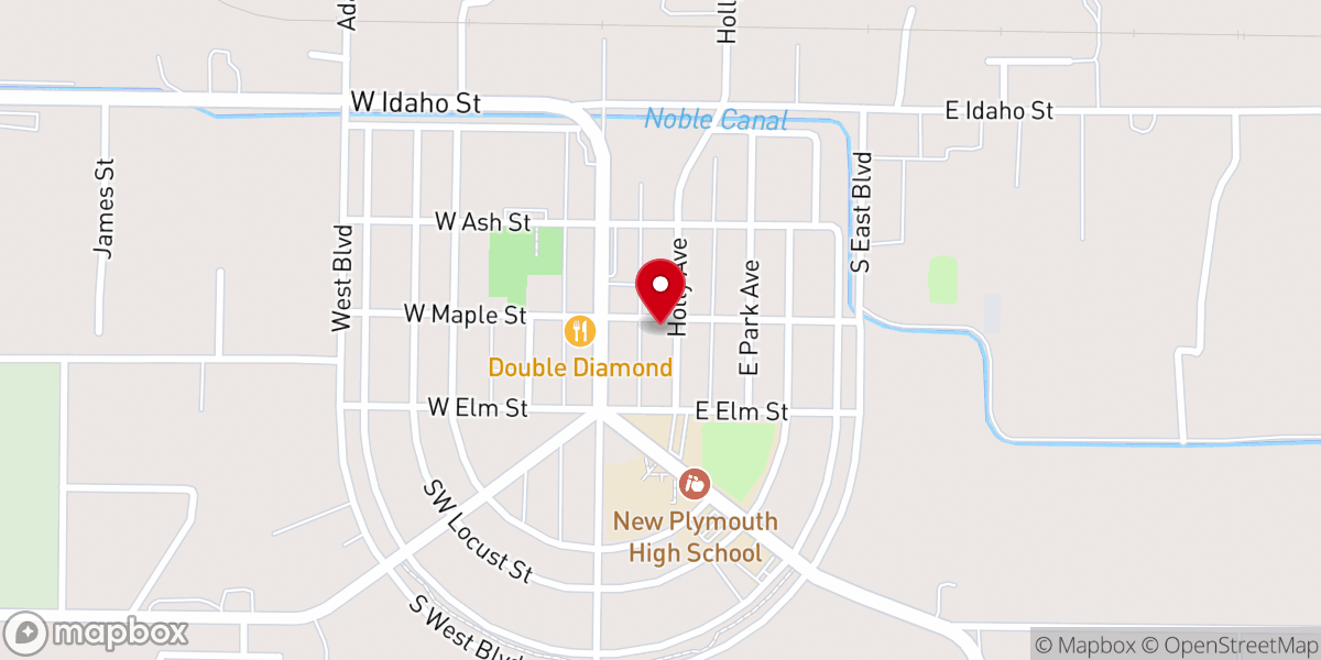 Map showing location of Church of the Nazarene