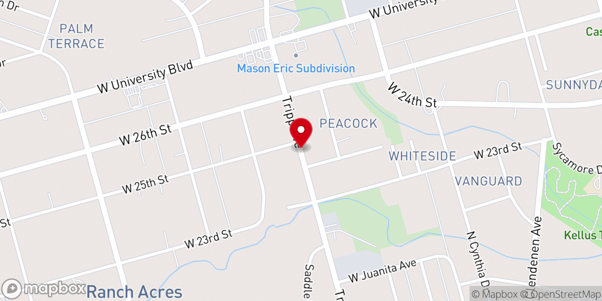 Map showing location of Westside Apostolic Church