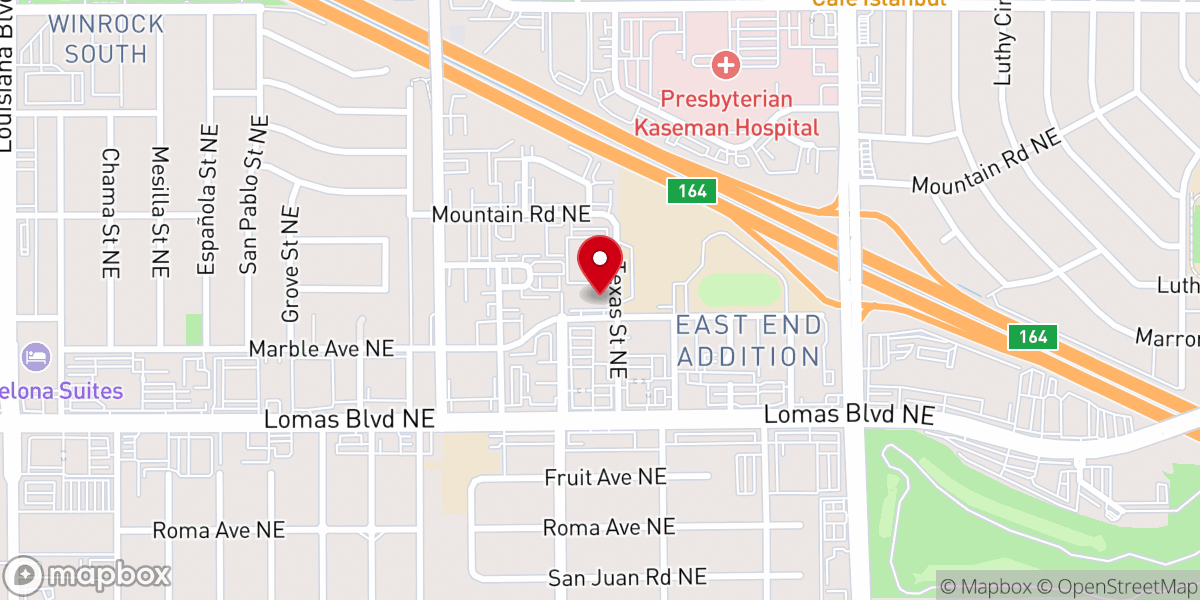 Map showing location of Metropolitan Community Church of Albuquerque
