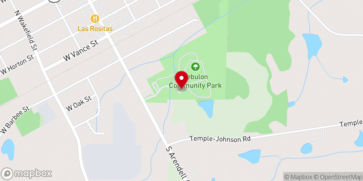 Map showing location of Zebulon Community Park
