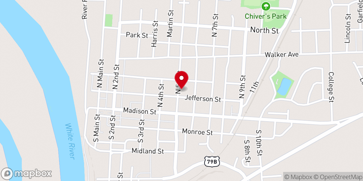 Map showing location of Clarendon Missionary Baptist Church