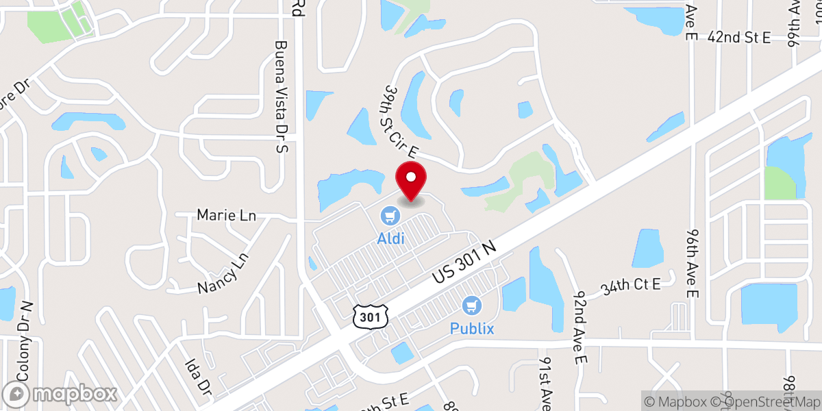 Map showing location of Crunch Fitness - Parrish