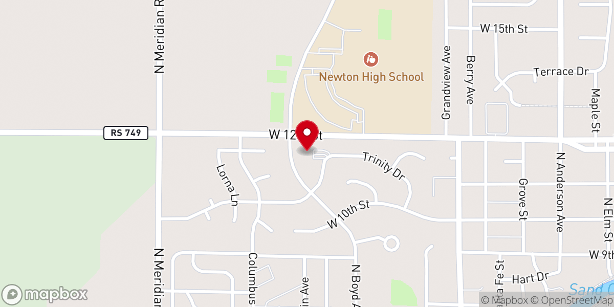 Map showing location of Trinity Heights United Methodist Church