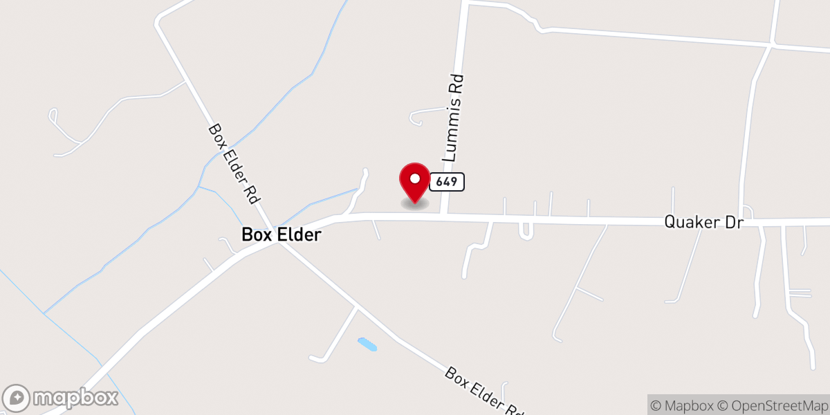 Map showing location of Zion Christian Church