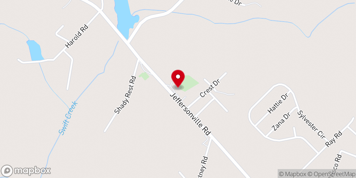 Map showing location of Swift Creek Baptist Church