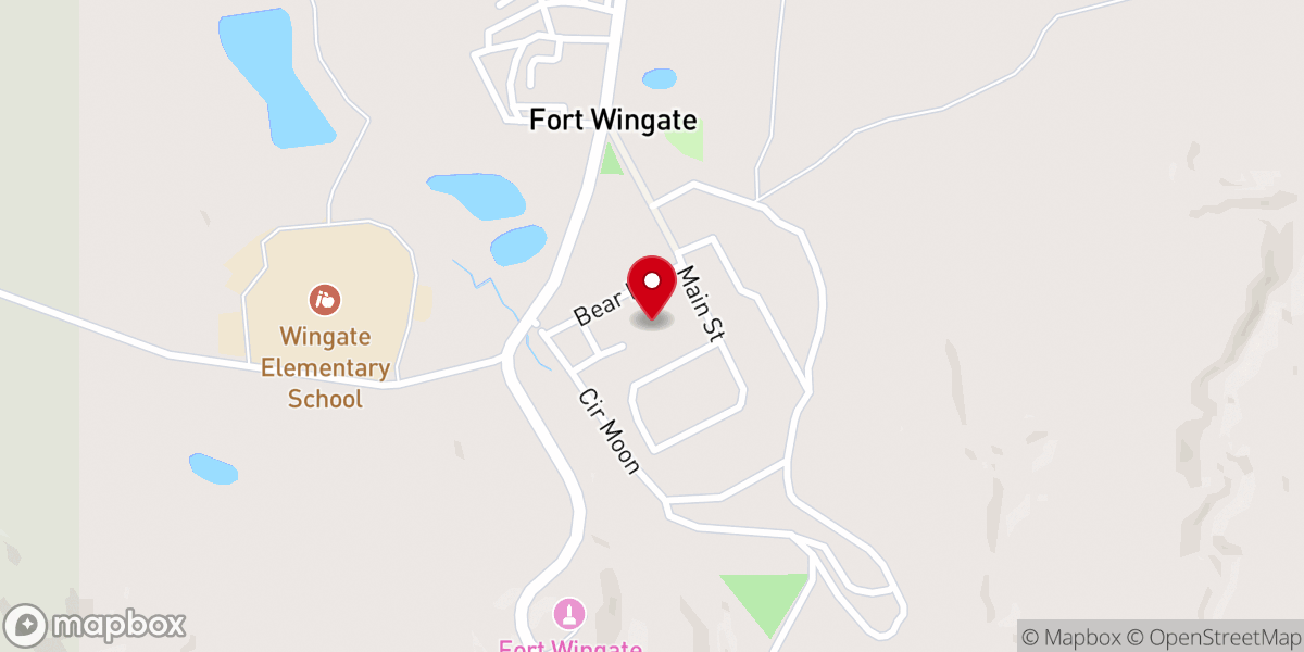 Map showing location of Fort Wingate