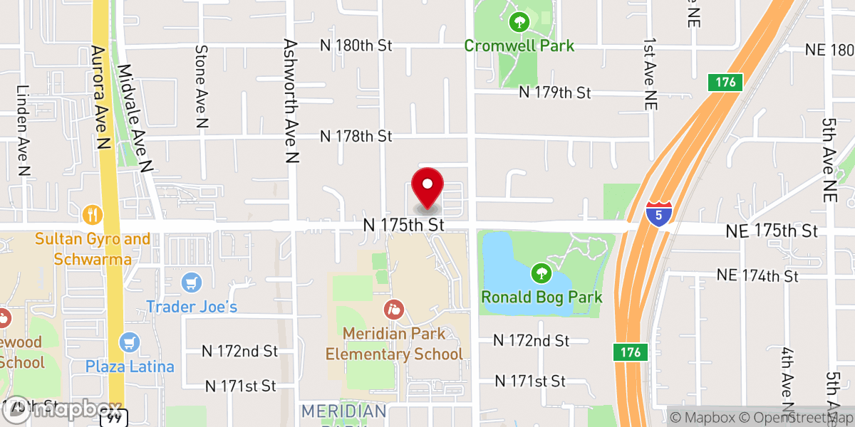 Map showing location of Aurora Community Church