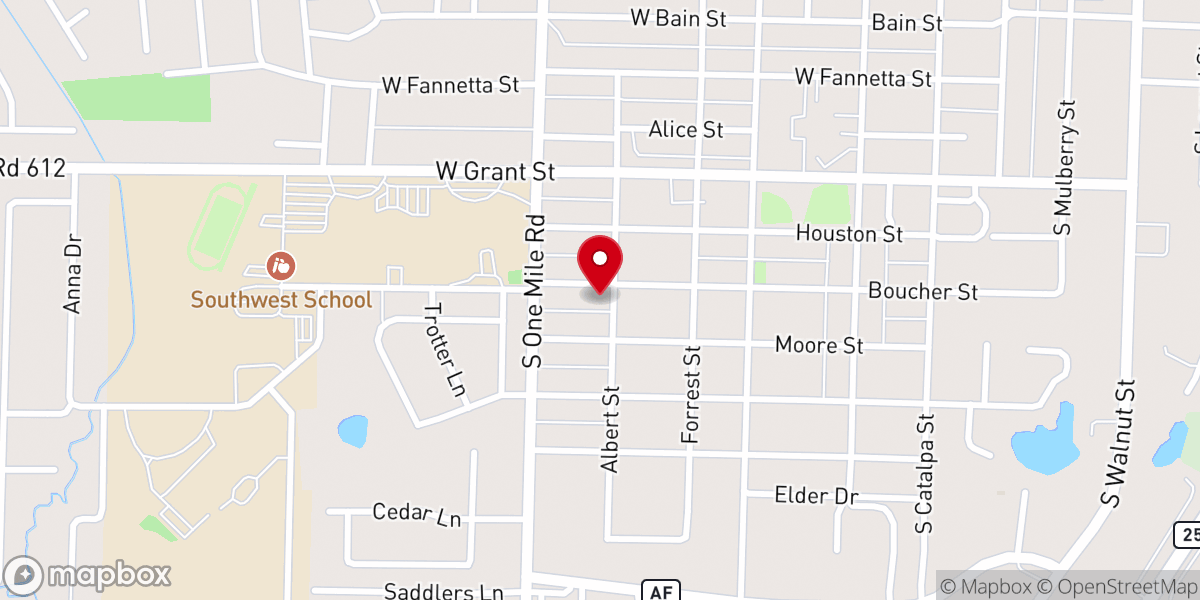 Map showing location of Southwest Church Of-Nazarene