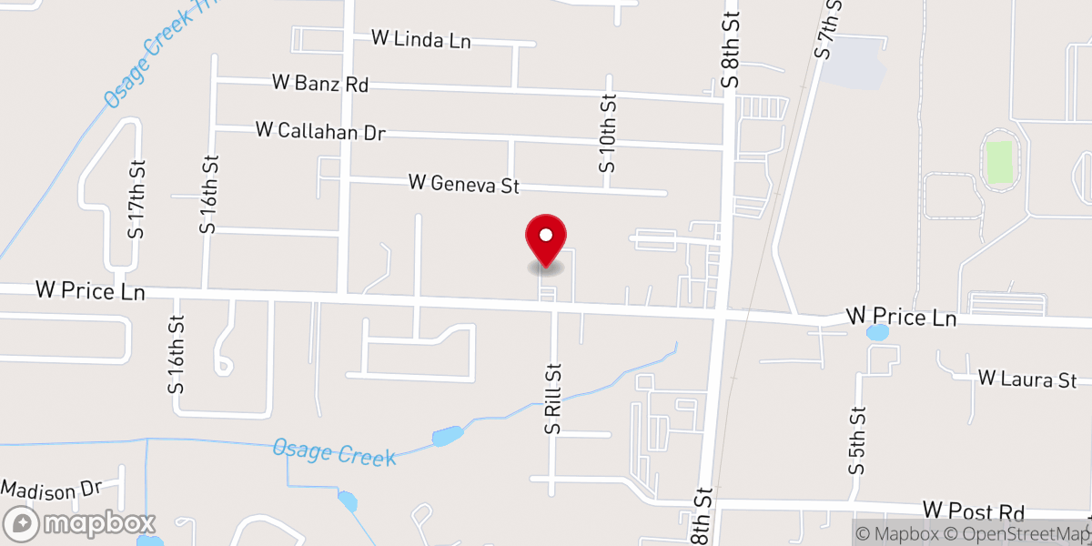 Map showing location of Gospel Light Baptist Church