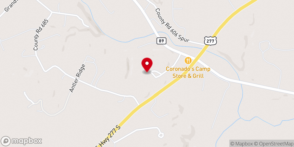 Map showing location of Elm Valley Community Church