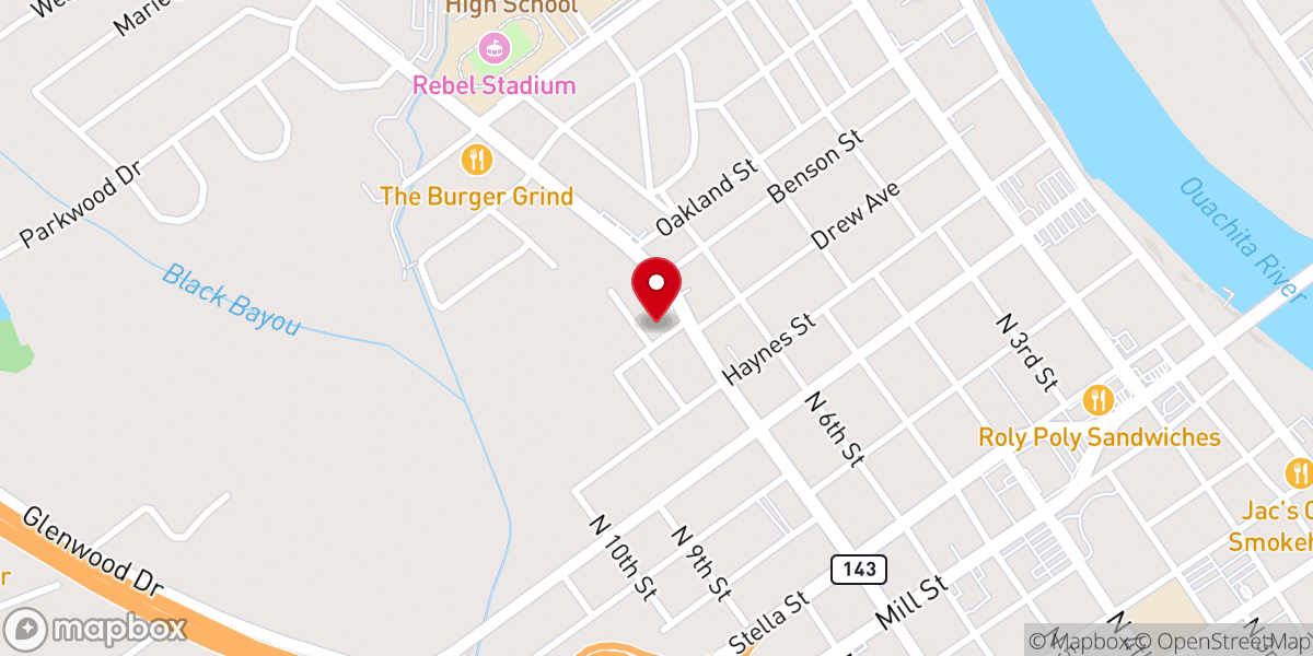 Map showing location of Mount Gilead Baptist Church
