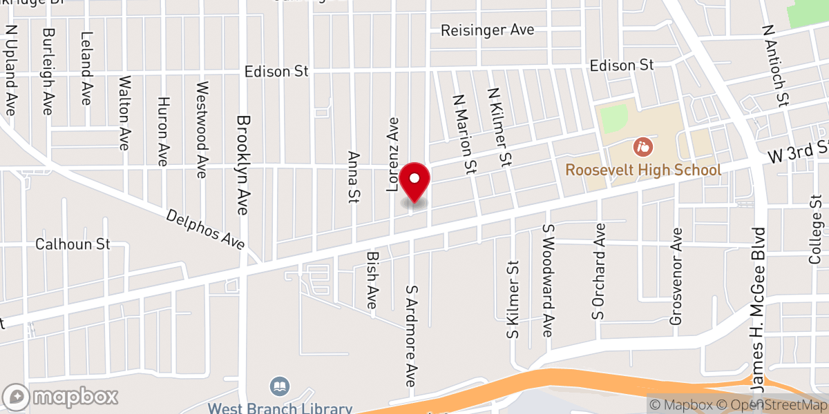 Map showing location of Tabernacle of Everlasting Joy