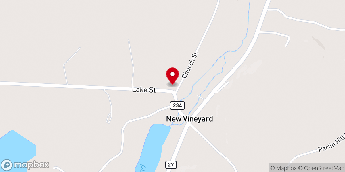 Map showing location of New Vineyard Fire Department