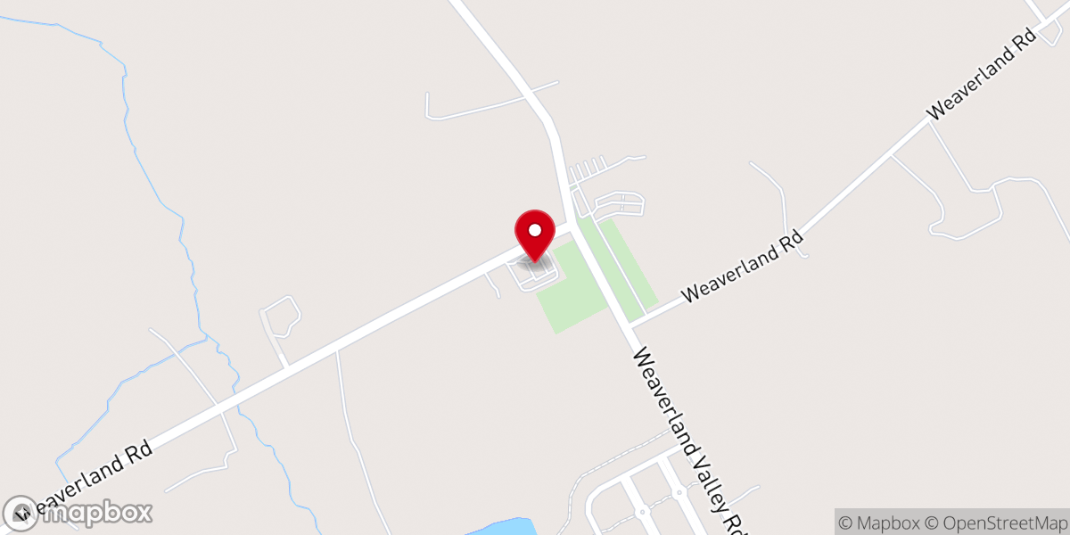 Map showing location of Weaverland Mennonite Church (Weaverland Conference)