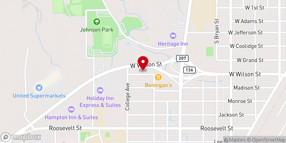 Map showing location of Trinity Church of the Nazarene