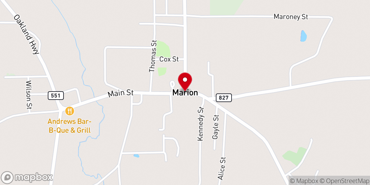Map showing location of Marion