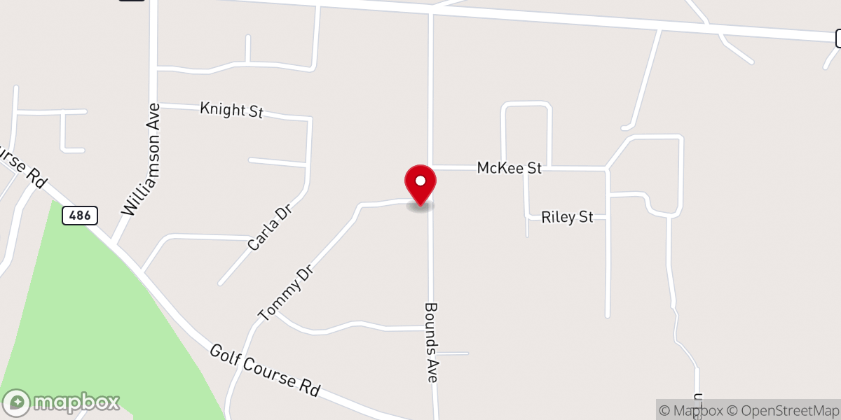 Map showing location of Morningstar Baptist Church