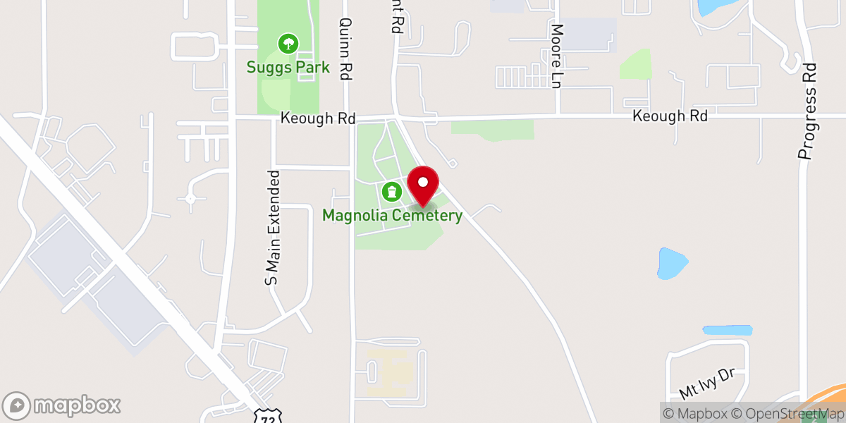 Map showing location of Carpenter Memorial Chapel