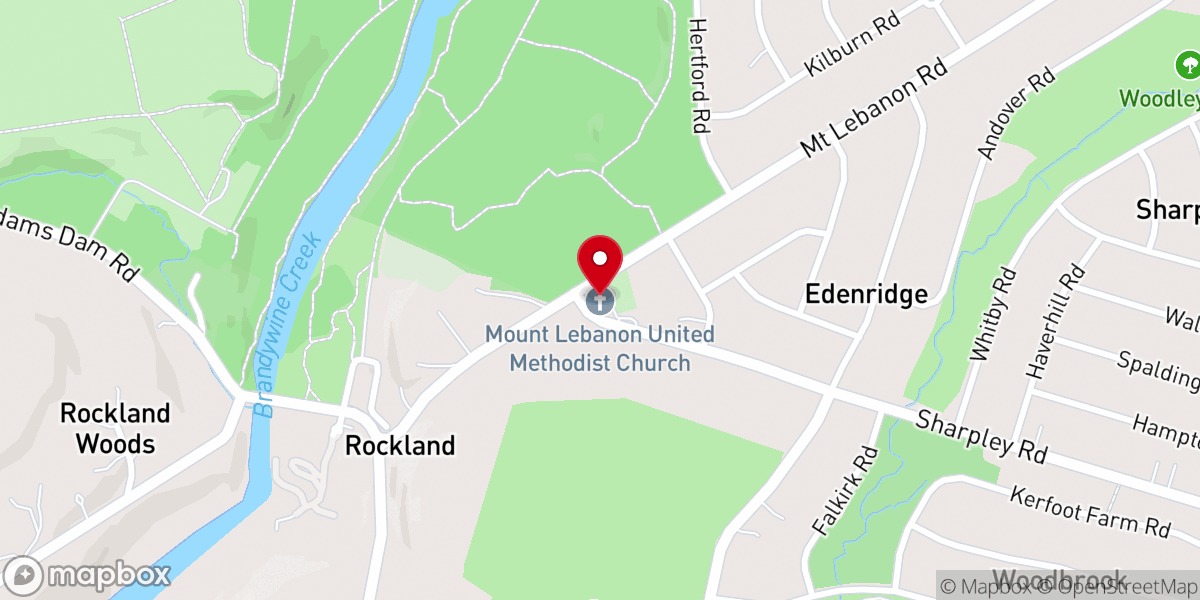 Map showing location of Mount Lebanon United Methodist Church