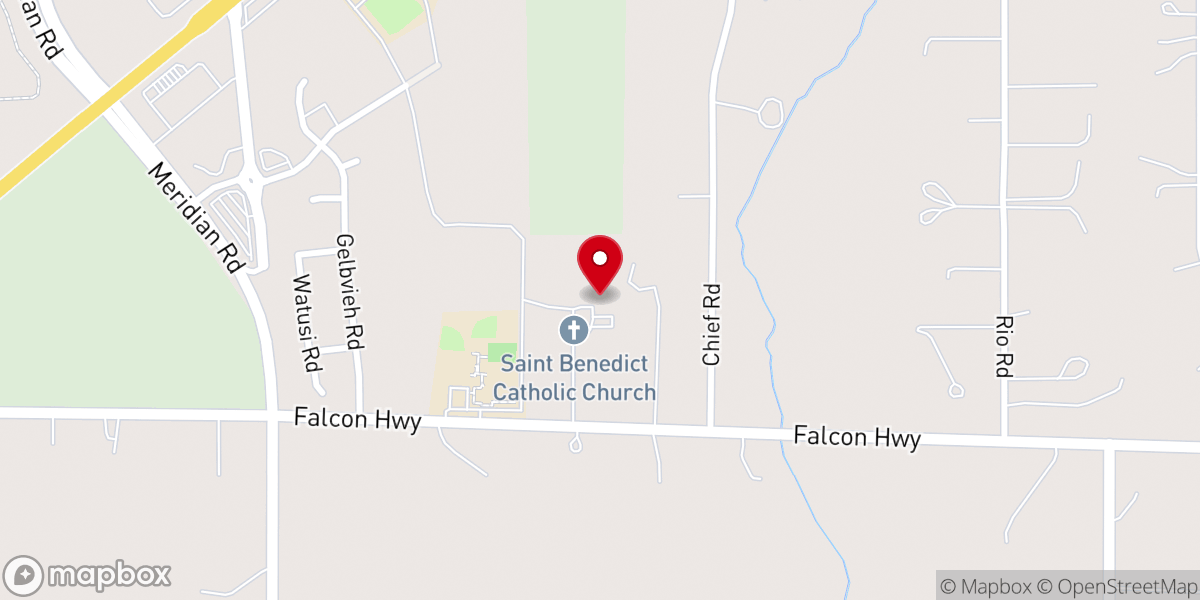 Map showing location of St. Benedict Catholic Church