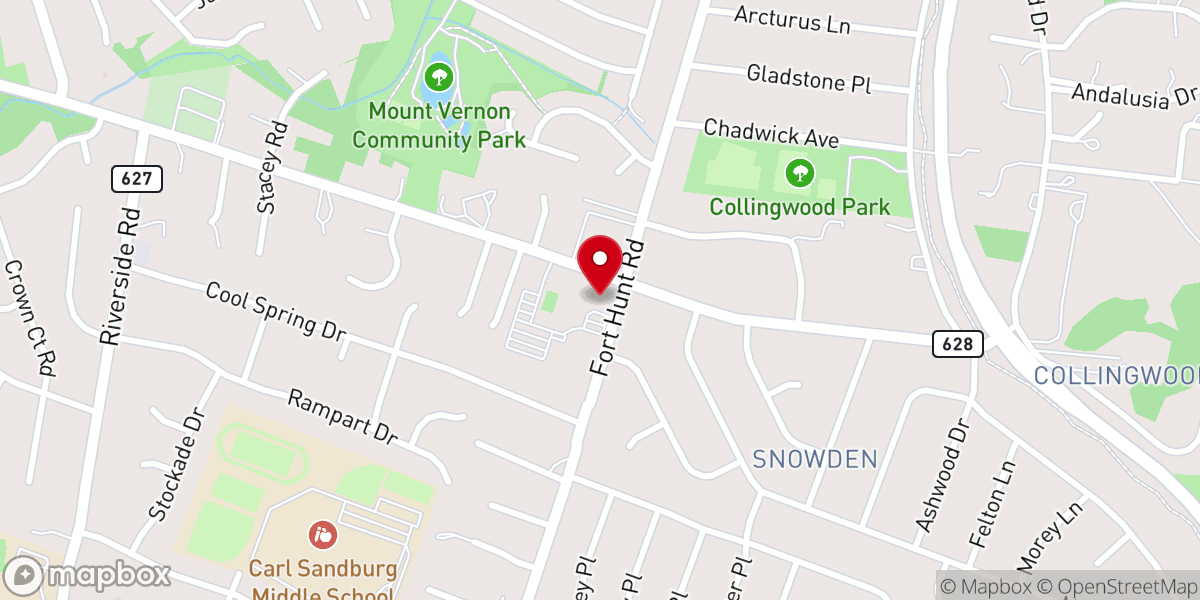 Map showing location of Aldersgate United Methodist Church