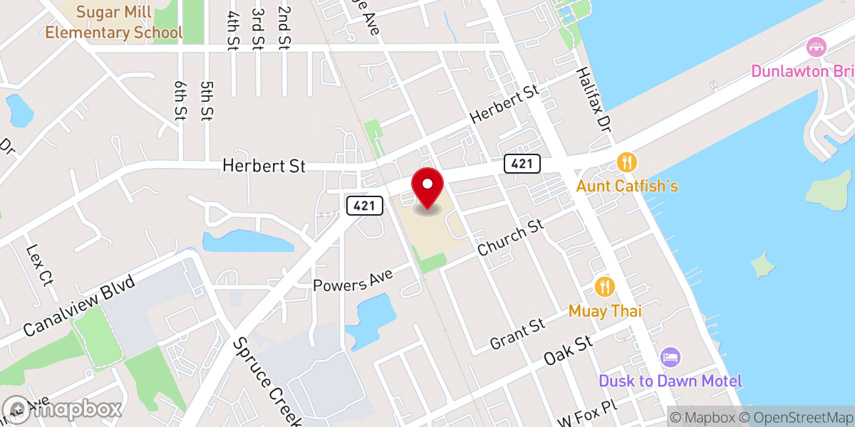 Map showing location of First Baptist Church of Port Orange