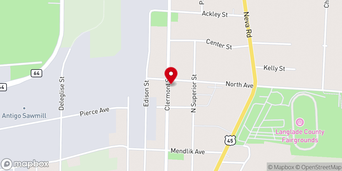 Map showing location of Antigo Bible Truth Assembly