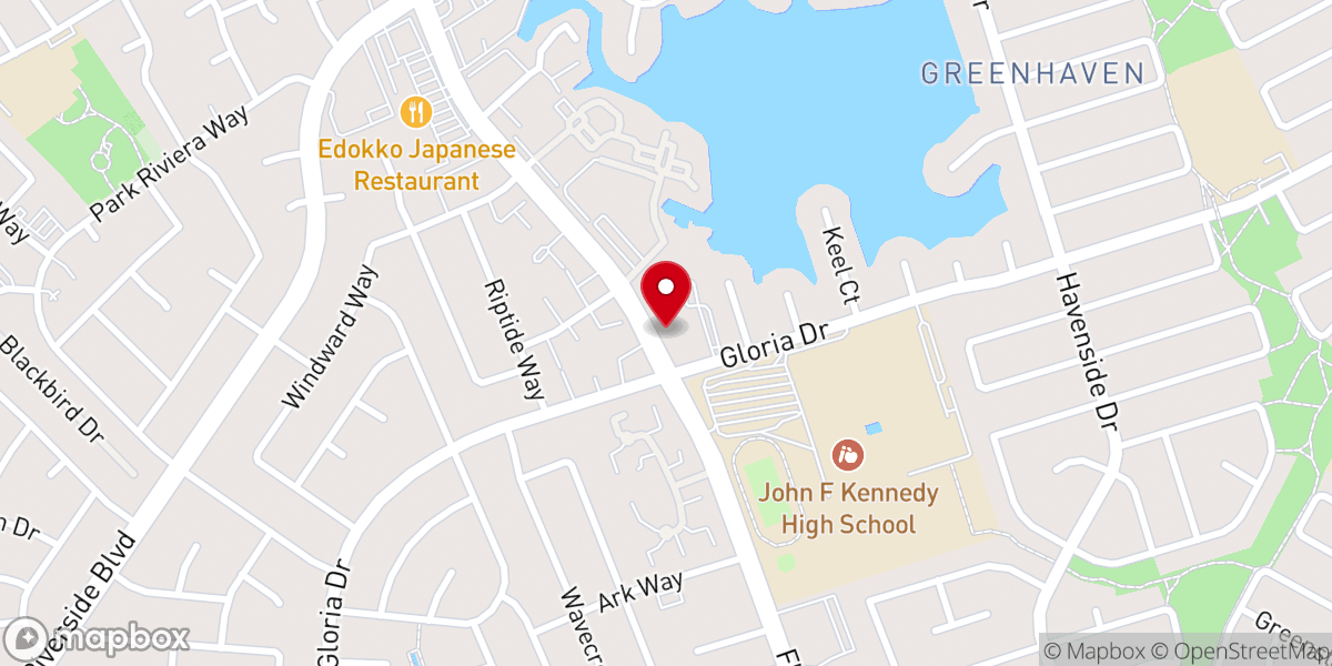 Map showing location of Greenhaven Lutheran Church