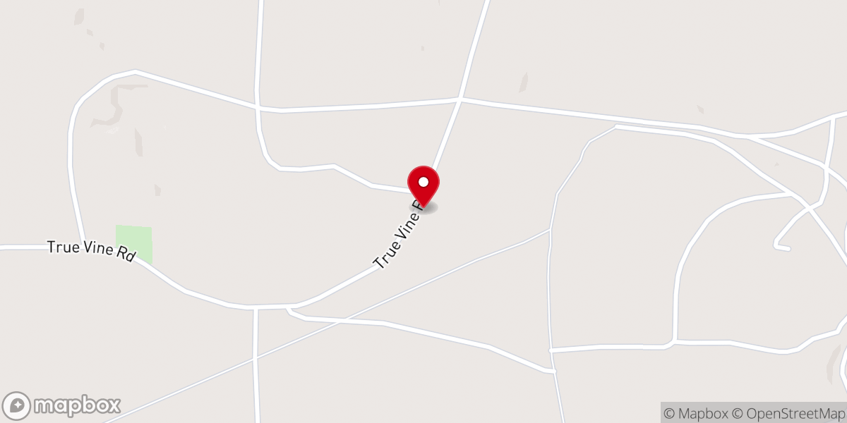 Map showing location of Truevine Church