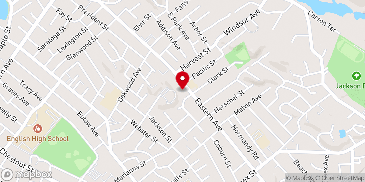 Map showing location of Bethany Congregational Church