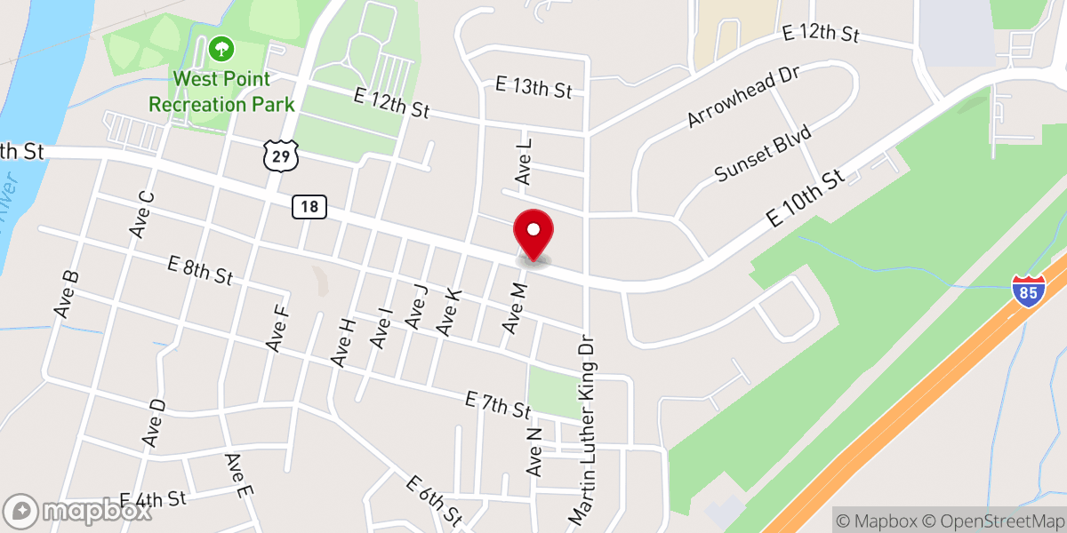 Map showing location of Emanuel Chapel CME Methodist Church