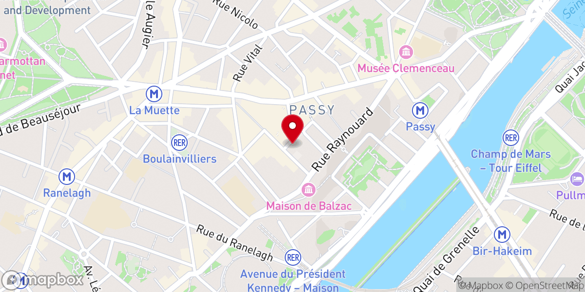 Map showing location of Église Notre-Dame de Grâce de Passy à Paris