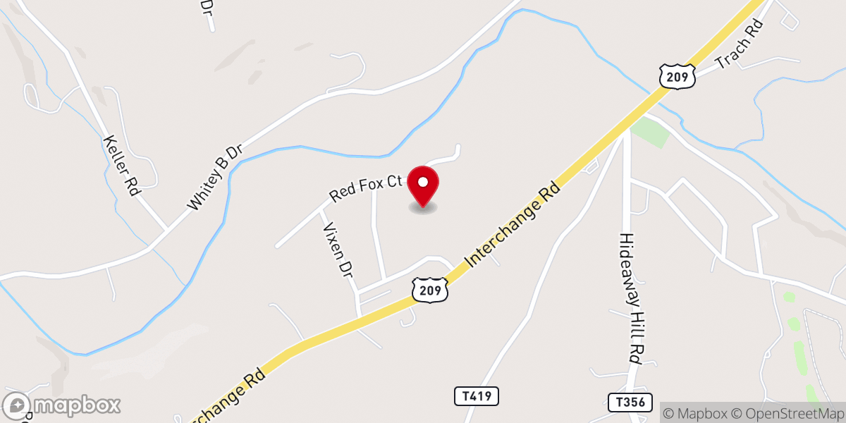 Map showing location of Bethel Worship Center