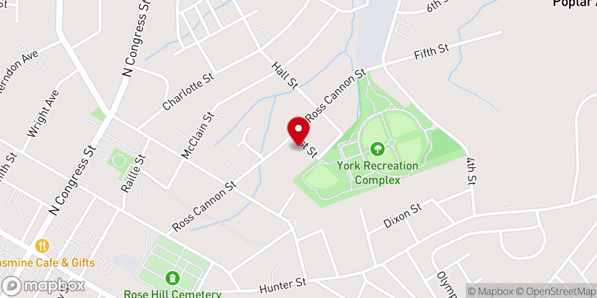 Map showing location of Central Baptist Church