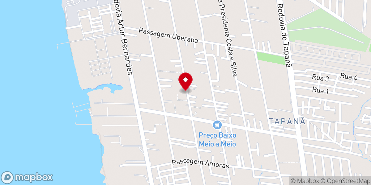 Map showing location of Primeira Igreja Batista no Tapanã