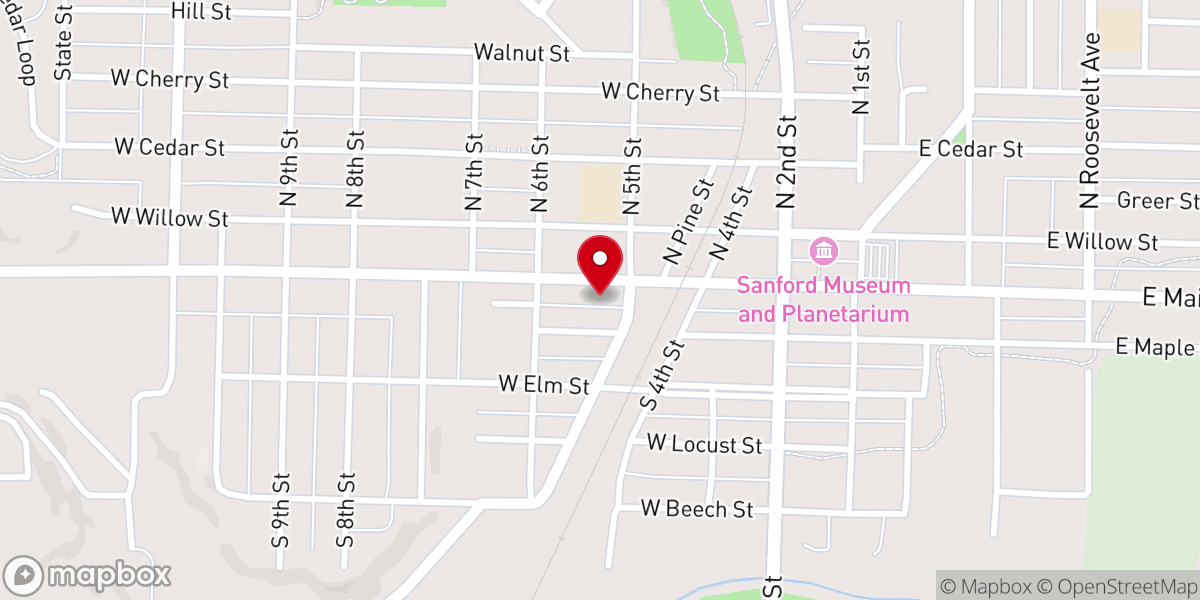 Map showing location of Crossroads Christian Church