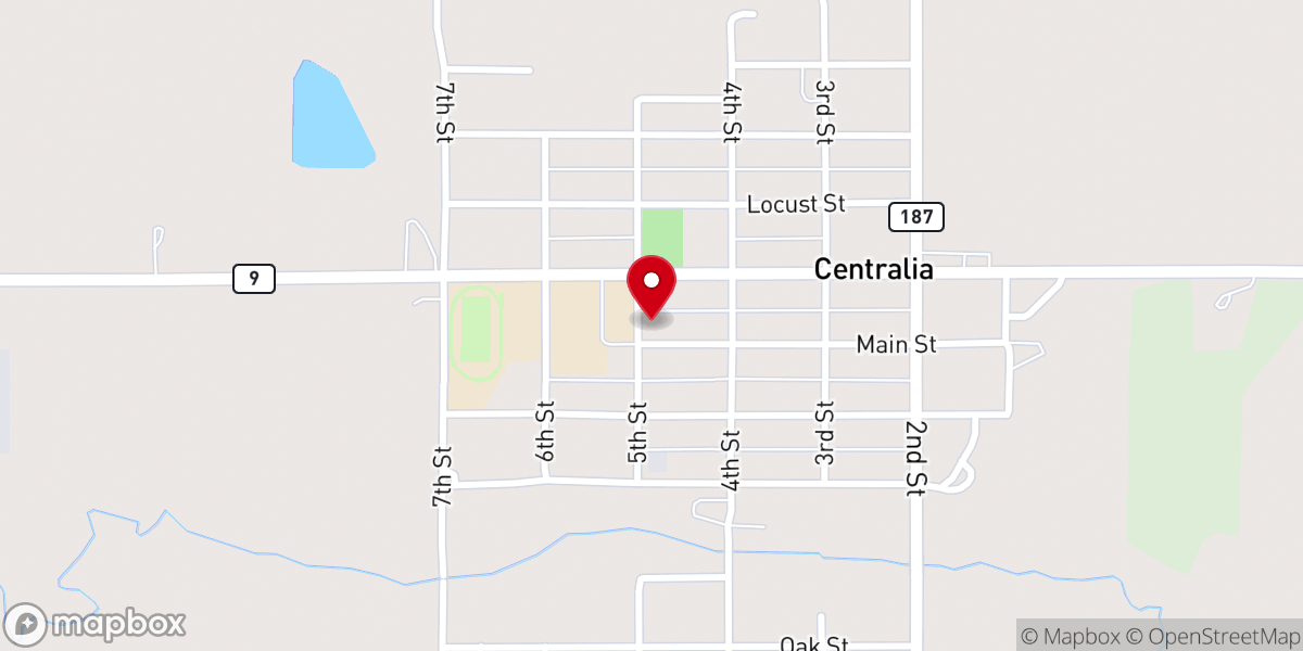 Map showing location of United Methodist Church