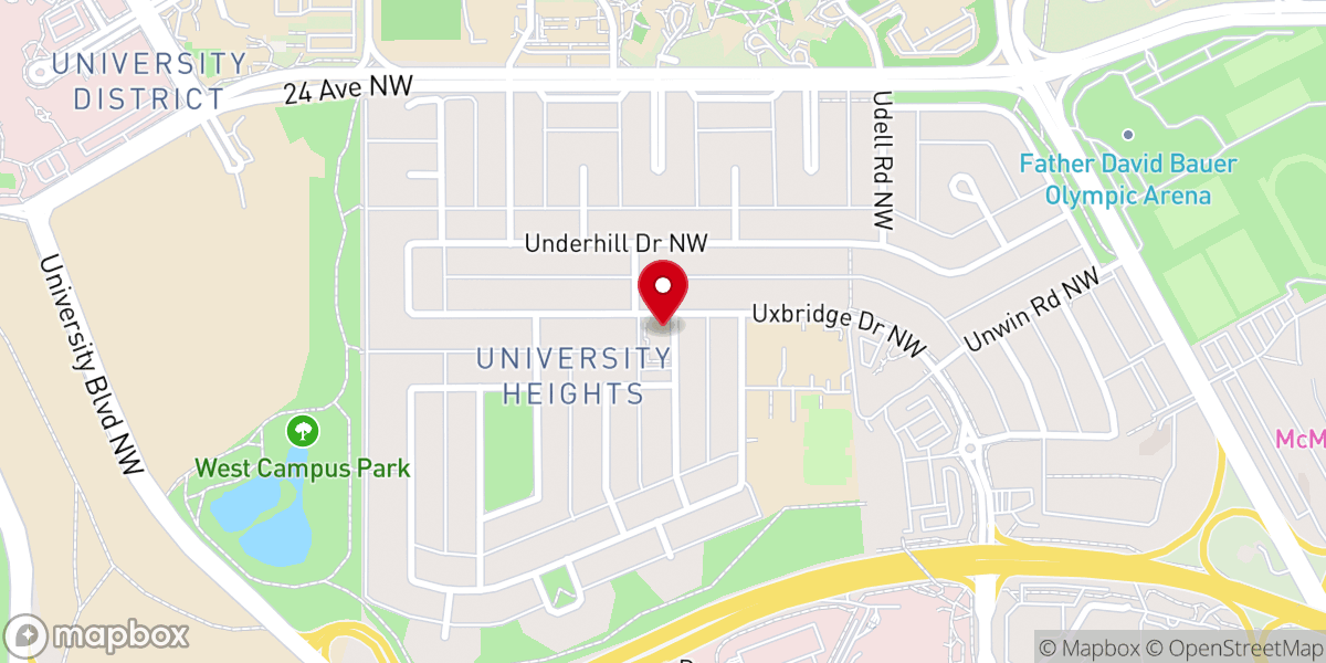 Map showing location of Foothills Mennonite Church