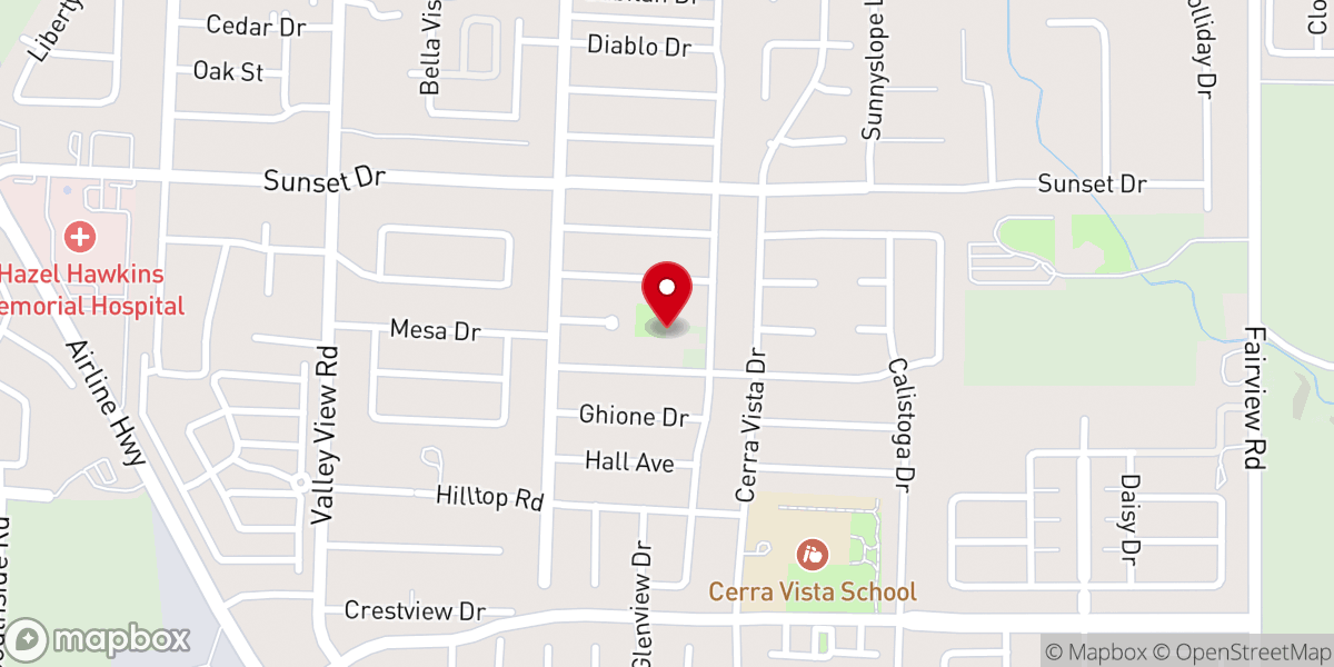 Map showing location of Calvary Christian School