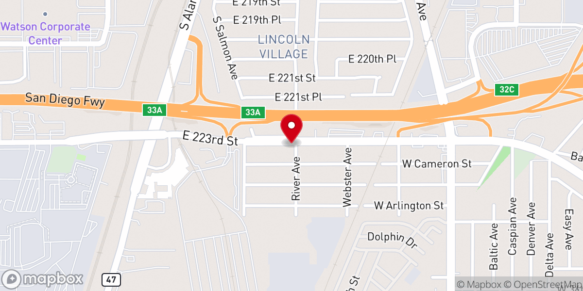 Map showing location of Harbor Baptist Church