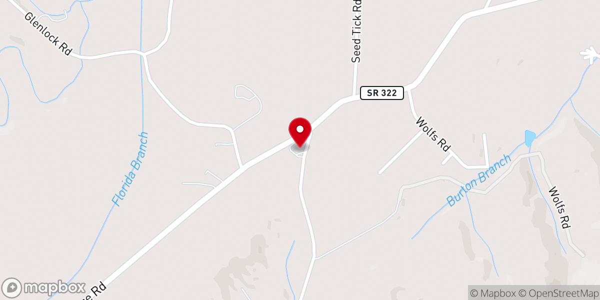 Map showing location of Fork Creek Presbyterian Church