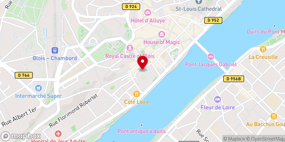 Map showing location of Église Saint‑Nicolas de Blois