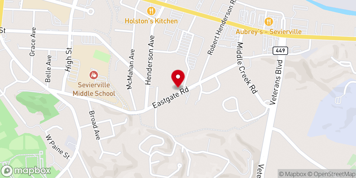 Map showing location of Gospel Light Baptist Church