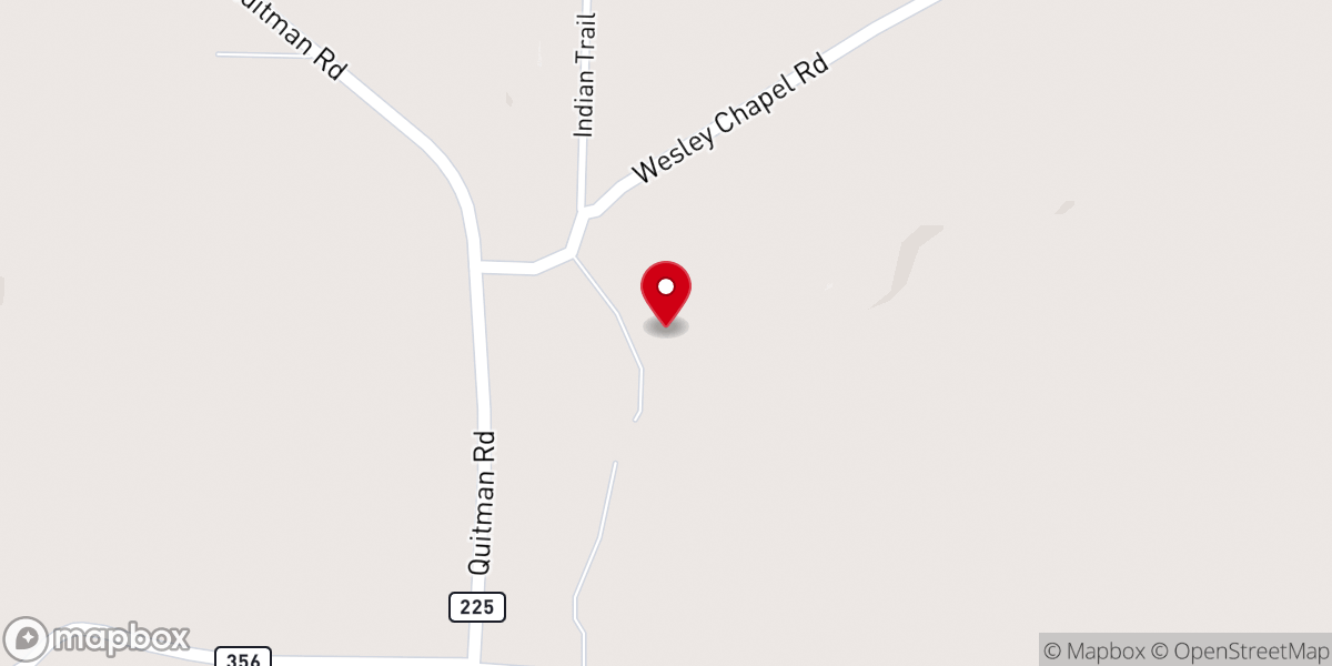 Map showing location of Goodloe Chapel Methodist Church