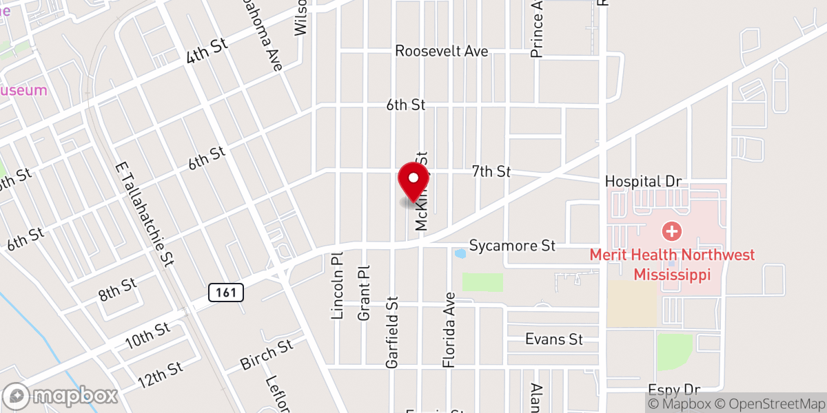 Map showing location of McKinley Church of Christ